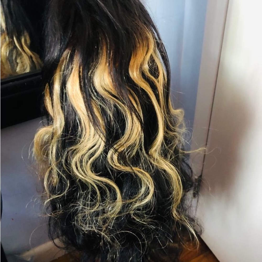 14 ,16,18,20 in” long human hair wig with lace closer.